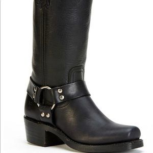 Frye Black Leather Motorcycle Boots - Size 6 1/2